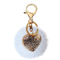 New Rabbit Fur Ball Bling Crystal Rhinestone Keychain Car Purse Bag Gift - sparklingselections