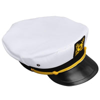 Fancy Dress White Adjustable Skipper Sailors Navy Captain Cap Funny Party Accessory Caps For gifts, men - sparklingselections