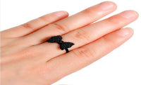 Zinc Alloy Black Bowknot Ring (Adjustable)