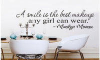 A Smile is The Best Makeup Vinyl Removable Wall Decal