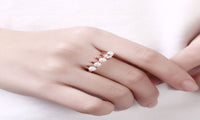 Rose Gold Plated Simulated Pearl Ring for Women (6,7,8)