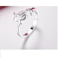 Hot Promotion silver Fashion Ring Tulip Flower Women Party Ring - sparklingselections