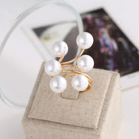 Fashion Elegant simulated Pearl Opening Rings - sparklingselections