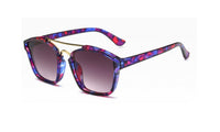 Abstract Coating Square Sun Glasses 