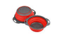 2pcs Red Collapsible Silicone Colander Mesh Vegetable Strainer