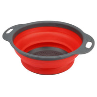 2pcs Red Collapsible Silicone Colander Mesh Vegetable Strainer - sparklingselections
