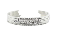 Stainless Steel Engraved Positive Inspirational Quote Hand Stamped Cuff - sparklingselections