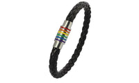 Leather Bracelet Bangle LGBT Rainbow Dublin Pride Party - sparklingselections