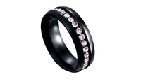 Never Fade Titanium Steel Crystal Band Ring (6,7,8)