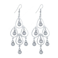 Silver Plated Beautiful Round Water Dangle Long Earrings For Women