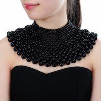Halloween New Ladies Bib Collar Choker Pearl Necklace Jewelry Gift - sparklingselections