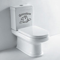 Waterproof Funny Goodbye Cat Toilet Seat Bathroom Wall Decal for Home Decor