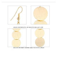Fashion Gold Plated Round Shape Dangle Long Earrings