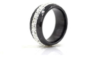 Black And White Simple Style Comly Crystal Ceramic Rings for Women - sparklingselections