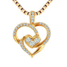 New Love Hearts Shaped 925 Jewelry Gold Color Necklace Pendant For Women