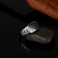 Fashion Gold Plated Black Enamel Men Finger Ring(7,8,9)