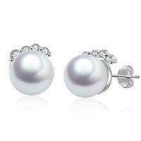 Women's 925 Sterling Silver Pearl Stud Earrings Anniversary Jewelry Gift - sparklingselections