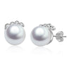 Women's 925 Sterling Silver Pearl Stud Earrings Anniversary Jewelry Gift