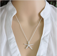 Beautiful Silver Plated Starfish Pendant Necklace For Women