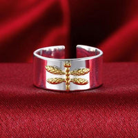 Bohemian Ethnic Style Metal Alloy Dyed Dragonfly Opening Adjustable Ring For Women - sparklingselections