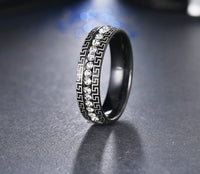 Stainless Steel Black Ring For Women (7,8,9)