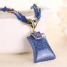 Retro Blue Turquoise Geometric Pendant Necklace For Women