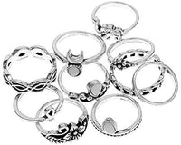 Set of Carved Boho Beach Elephant Moon Knuckle Ring Vintage Statement Fashion Midi Finger Women Ring 10Pcs