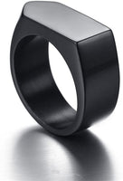 New Stylish Solid Black Rock Punk Cool Ring Stainless Steel Fashion Ring Jewelry For Men, Party Cocktail Rings