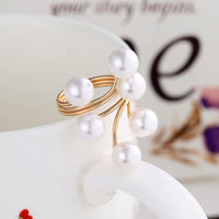 Fashion Elegant simulated Pearl Opening Rings - sparklingselections