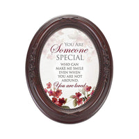 Someone Special Make Me Smile Finish Floral 5 x 7 Oval Table and Wall Photo Frame for Valentines Day - sparklingselections