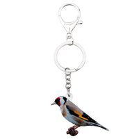 European Goldfinch Bird Key Chains Animal Jewelry Keyring For Women Car Bag - sparklingselections