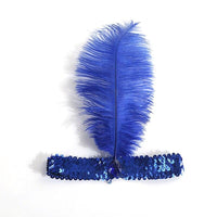 Unisex Feather Headdress Flapper Sequin Costume Party Headband - sparklingselections