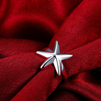 Star Five Angle Silver Plated Ring - sparklingselections