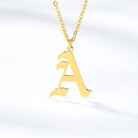 Fashion Old English Letter Jewelry Alphabet Necklace A B C D E F G - - Z Initial Necklace Hot Sale - 26 Letters Jewelry - sparklingselections