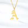 Fashion Old English Letter Jewelry Alphabet Necklace A B C D E F G - - Z Initial Necklace Hot Sale - 26 Letters Jewelry