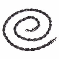 Trendy Men's Hip Hop Rope Chain Necklace Stainless Steel Rock Jewelry - sparklingselections
