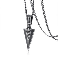 New Stainless Steel Vintage Arrow Pendant Necklace Men Rock Punk Jewelry - sparklingselections