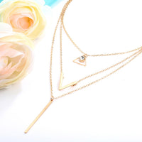 New Designing Vintage Gold Triangle Crystal Collar Pendant Necklaces - sparklingselections