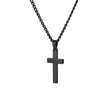 Summer Love Jewelry Men's Cross Necklaces For Women Men Stainless Steel Black Color Pendant Prayer Necklace Jewelry - sparklingselections