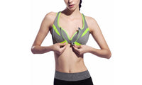 Push Up Bra With Zipper Shockproof Underwear With Inner Pad - sparklingselections