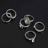 Elegant Wedding Engagement Crystal Black Gun Plated Ring Set for Women - sparklingselections