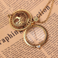 Vintage Magnifying Glass Pendant Necklace Fashion Women Round Shaped Engagement Wedding Necklace Jewelry - sparklingselections