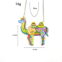 Hot Selling Acrylic Resin Multicolor Trendy Camel Pendant Necklace For Women/Men Necklace Gifts Jewelry - sparklingselections