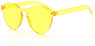 Integrated Rimless Oversized Colored Transparent Round Eyewear Retro Sunglasses for Women