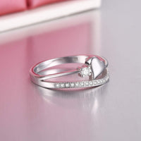 Simple Single Row Of Small Rhinestone Ring - sparklingselections