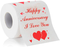 Happy Anniversary Printed Hearts Toilet Paper Anniversary Present Lovers Gift For Her/Him - sparklingselections