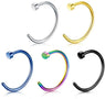 New Women's Stainless Steel Nose Rings Simple & Elegant Hoop Nose Studs 5pcs Accessory