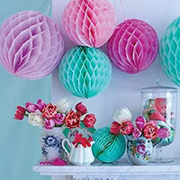 DIY Colorful Tissue Paper Honeycomb Ball Pompoms Party Supplies