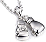 New Stainless Steel Chain Pair Boxing Gloves Pendant Necklace 316L Punk Men Gym College Necklace
