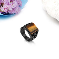 New Vintage Stainless Steel Tiger Eye Stone Punk Ring Jewelry For Man - sparklingselections